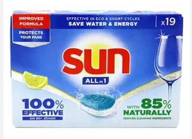 Sun Hepsi Bir Arada Bulaşık Makinesi Tableti 19’lu 313,5 g