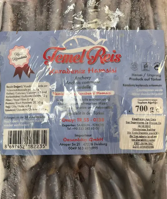 Temel Reis Sardelle aus dem Schwarzen Meer 700 g