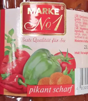 Marke No.1 Spicy Hot Vegetable Spread 710 g