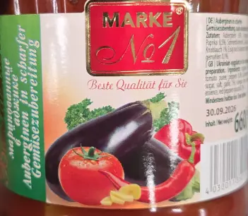 Marke No.1 Eggplant Vegetable Preparation 660 g
