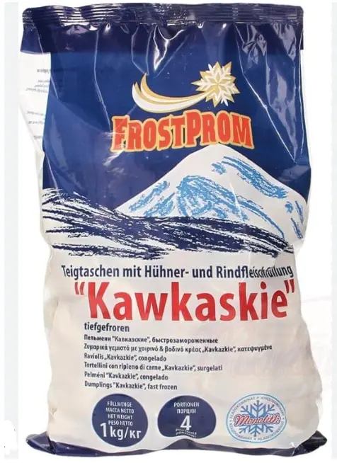 Frostprom Kavkaskie Teigtaschen mit Hühner- und Rindfleischfüllung 1 kg