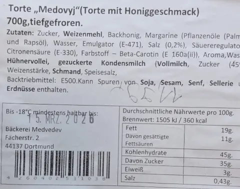 Medovyi Honigtorte 700 g