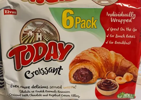 Elvan Today Çikolata ve Fındık Kremalı Kruvasan 6'lı Paket