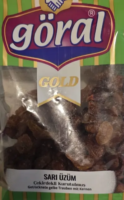 Göral Gold Getrocknete Gelbe Trauben mit Kernen 200 g