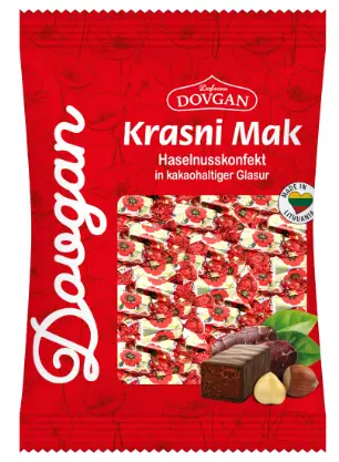 Dovgan Krasni Mak Hazelnut Almond Confectionery 205 g
