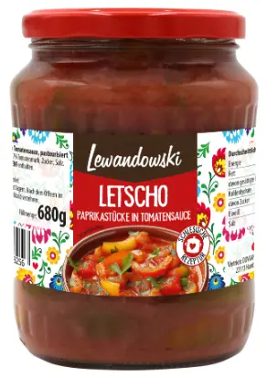Lewandowski Letscho Paprika Pieces in Tomato Sauce 680 g