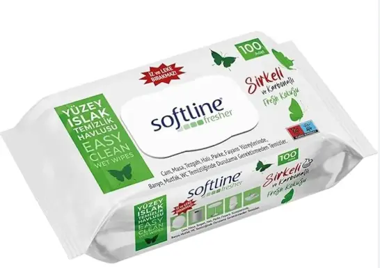 Softline Surface Cleaning Wipes Vinegar & Baking Soda 100 pcs