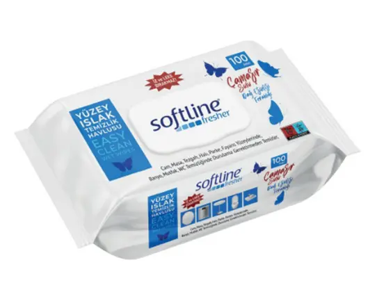 Softline Wet Cleaning Wipes with Bleach 100 pcs