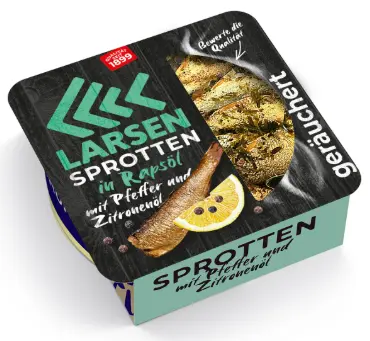 Larsen Sprotten in Rapsöl mit Pfeffer und Zitrone 160 g