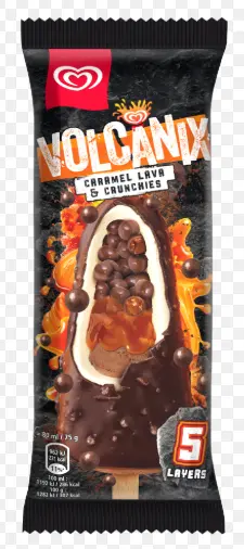 Langnese Volcanix Caramel Lava & Crunchies Ice Cream 80 ml