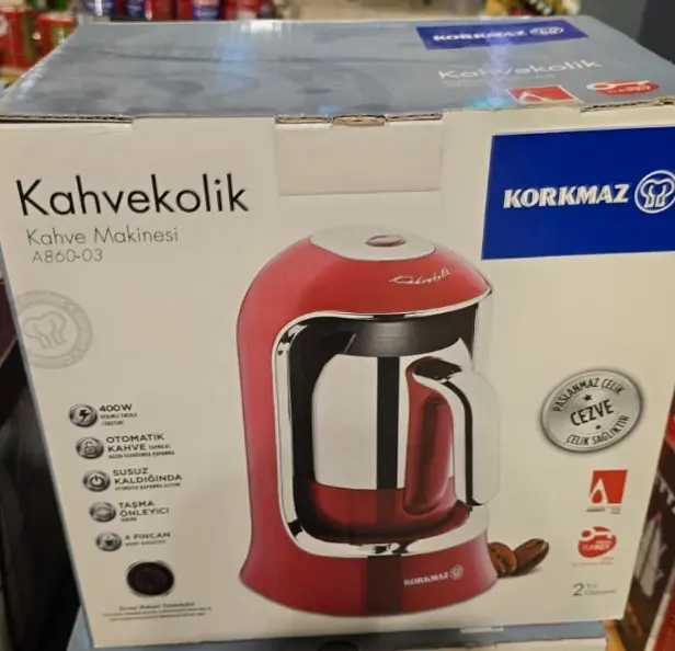 Korkmaz Kahvekolik Coffee Maker Red A860-03
