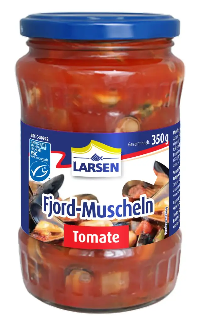 Larsen Fjord Mussels in Tomato MSC 350 g