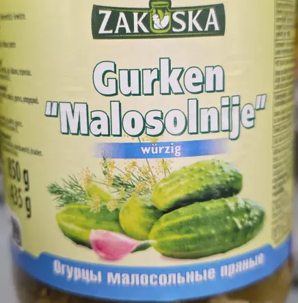 [GSAL1012101634] Zakuska Spicy Lightly Salted Pickles 850 g