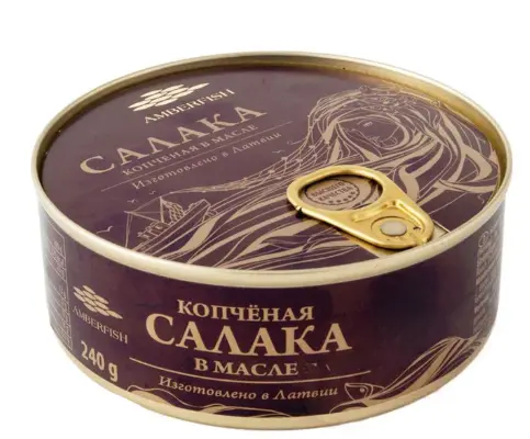 [GSAL1012101360] Amberfish Smoked Baltic Herring in Oil 240 g