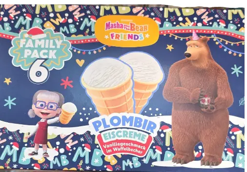 [GSAL102015232] Masha und der Bär Friends Plombir Eis im Waffelbecher 6 x 120 ml