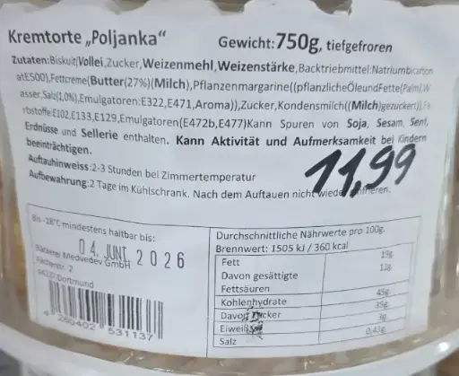 [GSAL102010038] Kremalı Pasta Poljanka 750 g