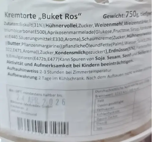 [GSAL102010043] Cream Cake Buket Ros 750 g