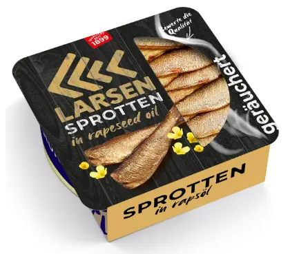 [GSAL1012101380] Larsen Smoked Sprats In Rapeseed Oil 160 g