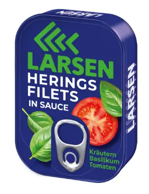 [GSAL1012101406] Larsen Heringsfilets Kräuter Tomaten Sauce 110 g
