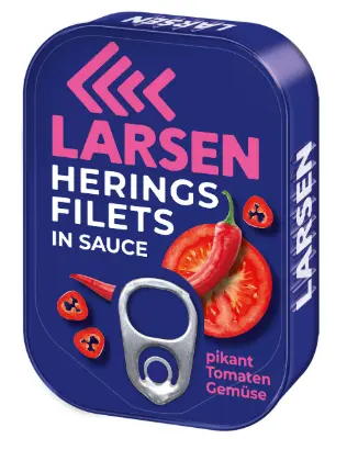 [GSAL1012101407] Larsen Herring Fillets in Spicy Tomato Vegetable Sauce 110 g 