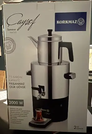 [GSAL102216330] Korkmaz Caysef Samovar Inox Chrome A841-01