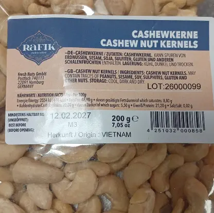 [GSAL102716822] Rafik Cashew Kernels 200 g